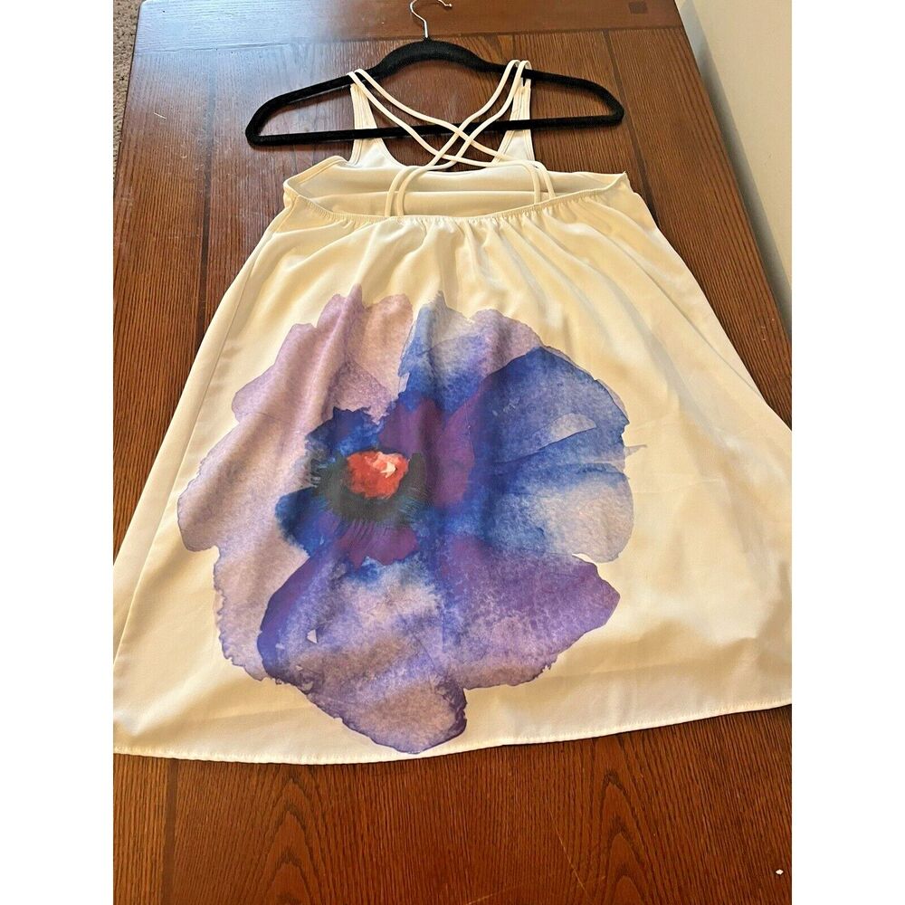 PINS AND NEEDLES Womens Size Small White Floral Spaghetti Strap Top Shirt - Picture 4 of 7